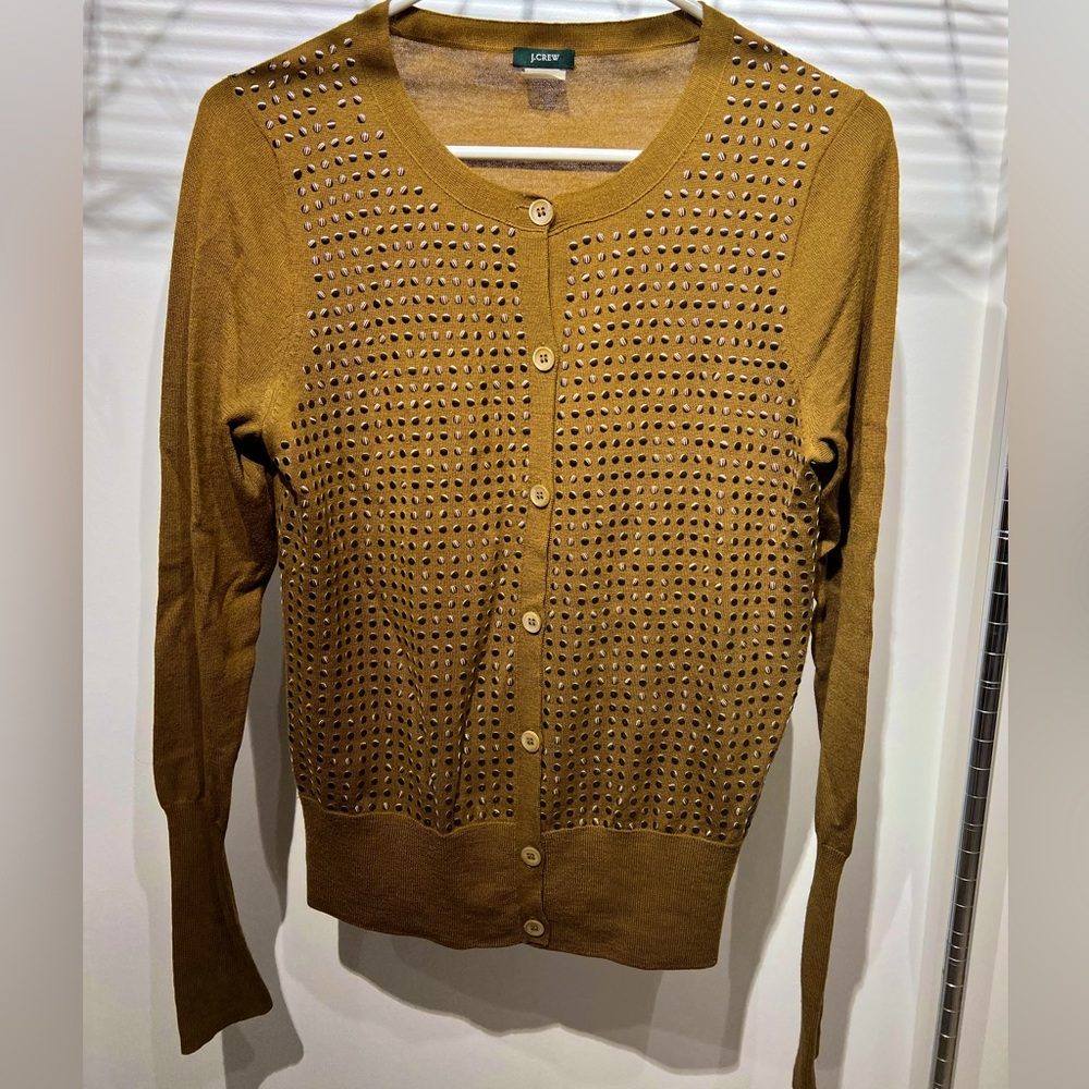 J.Crew Studded Cardigan in Caramel - Size M